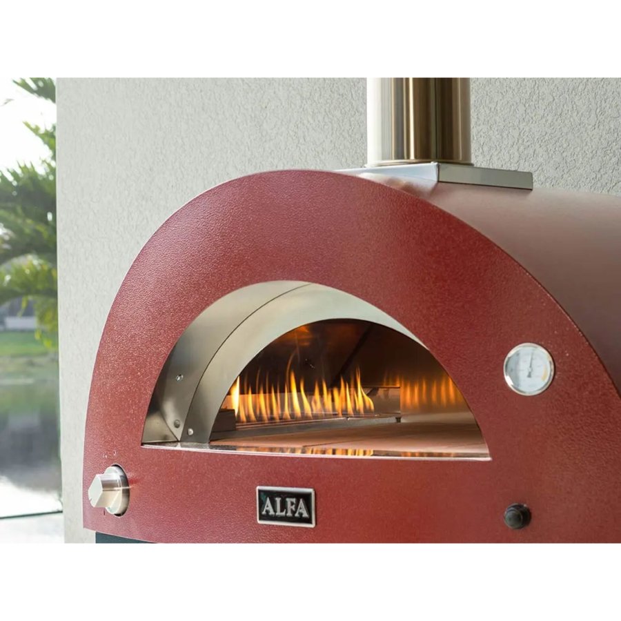 Alfa Forni Moderno 3 Pizze Hybrid Antik Rot #4