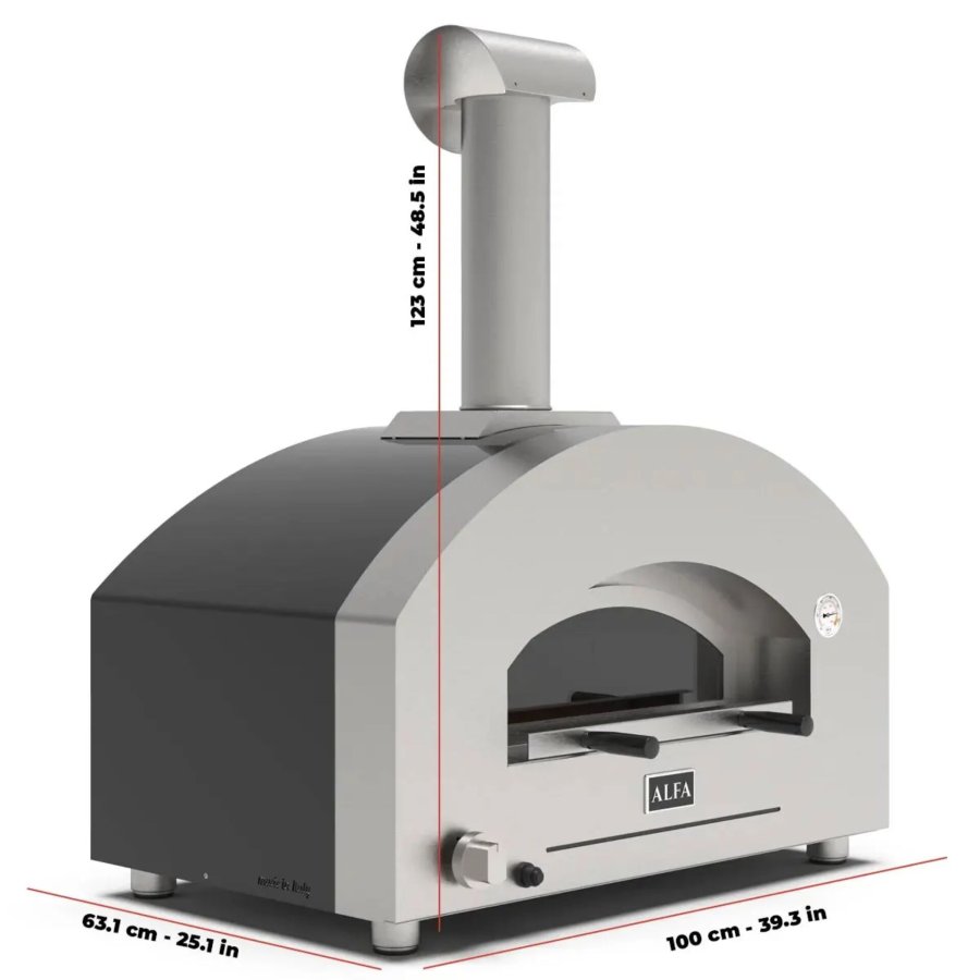 Alfa Forni Futuro 2 Pizze Hybrid Silber Schwarz #3