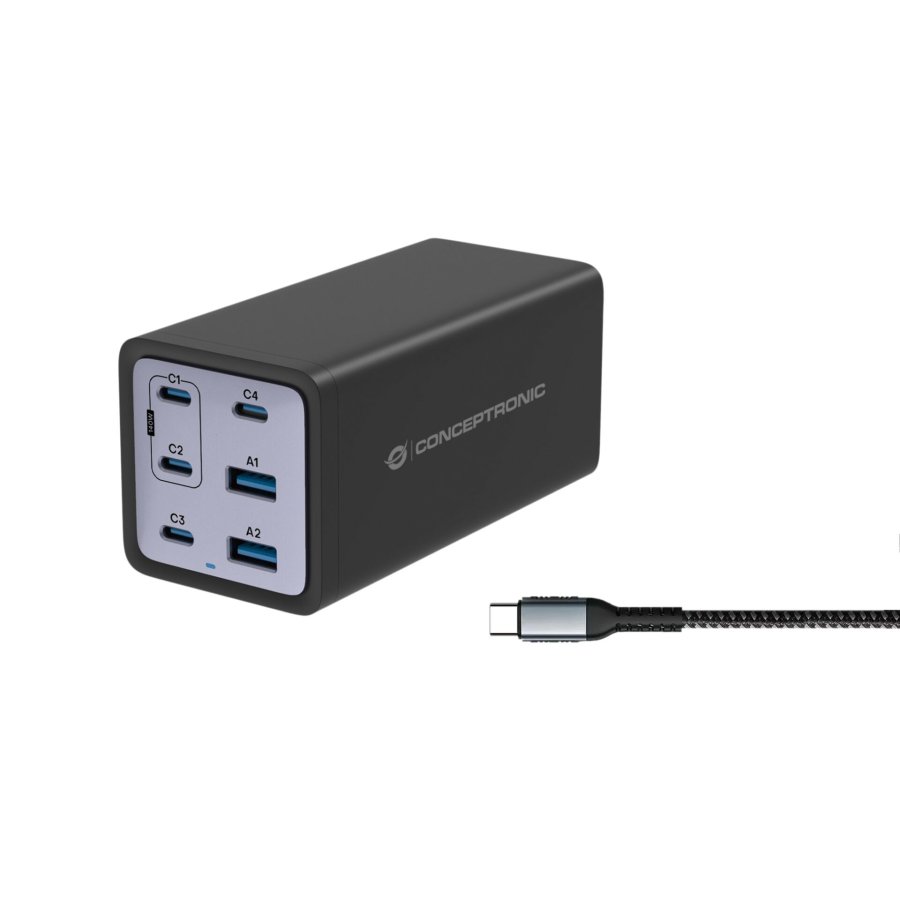 Conceptronic OZUL06BE 6-Port 200W USB-C  Ladegerät #1