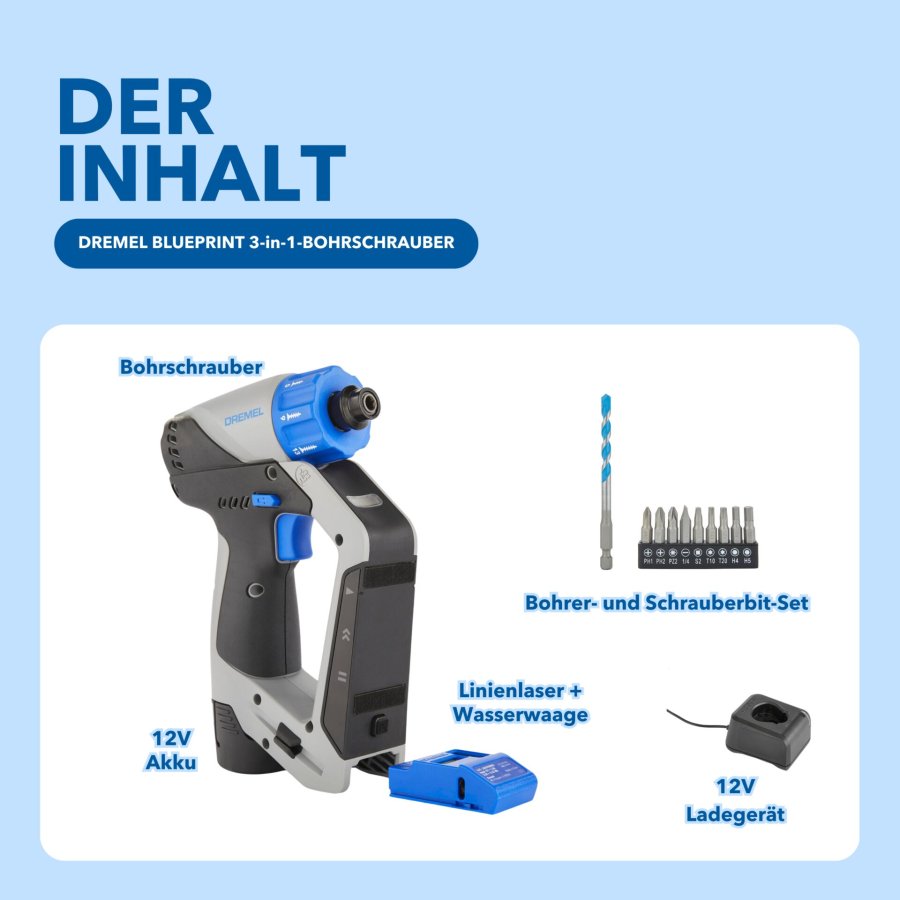 Dremel 3-in-1 Akku-Schrauber 12V 2 Ah DD12V-S1 #9