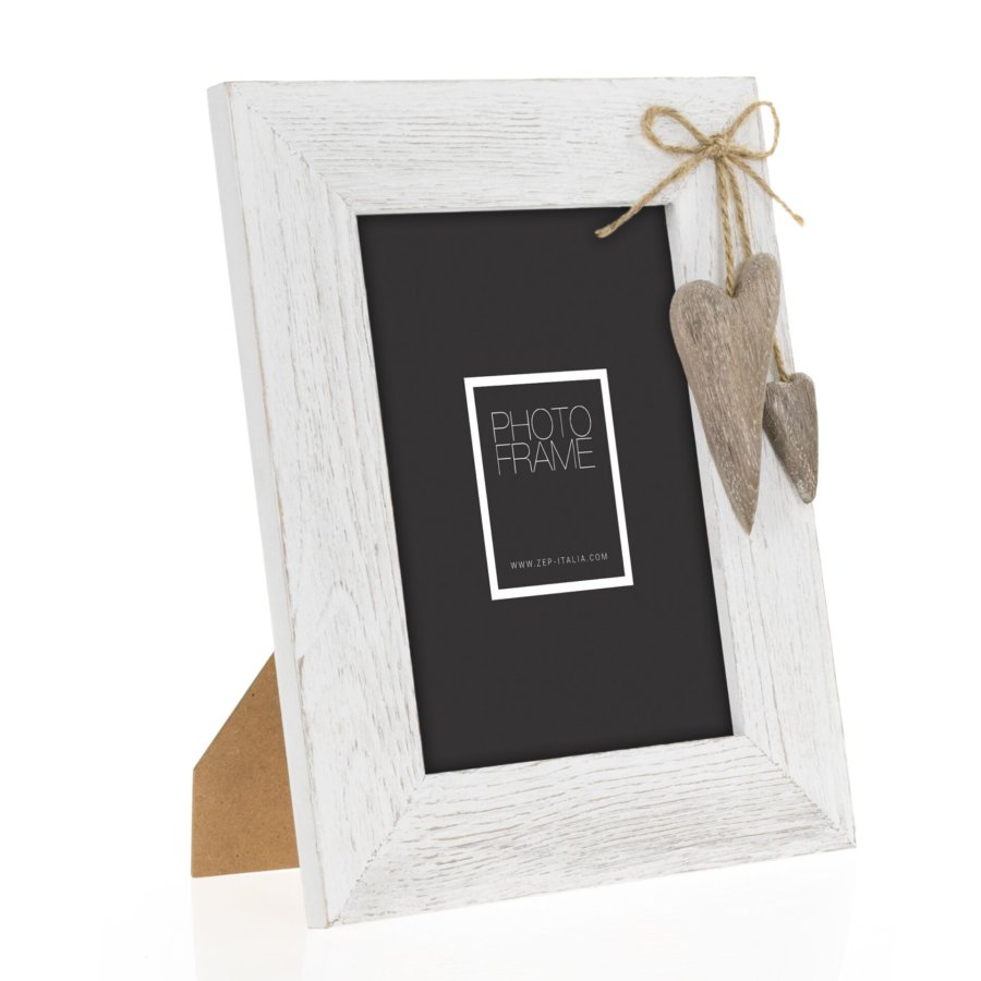 ZEP Lille white            13x18 Holz Portrait mit Herzen  RE657W #2