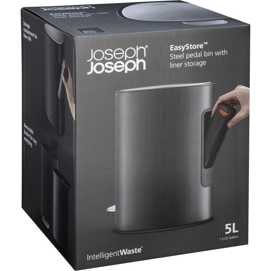 Joseph Joseph EasyStore 5L Matt Black Pedal Bin #1