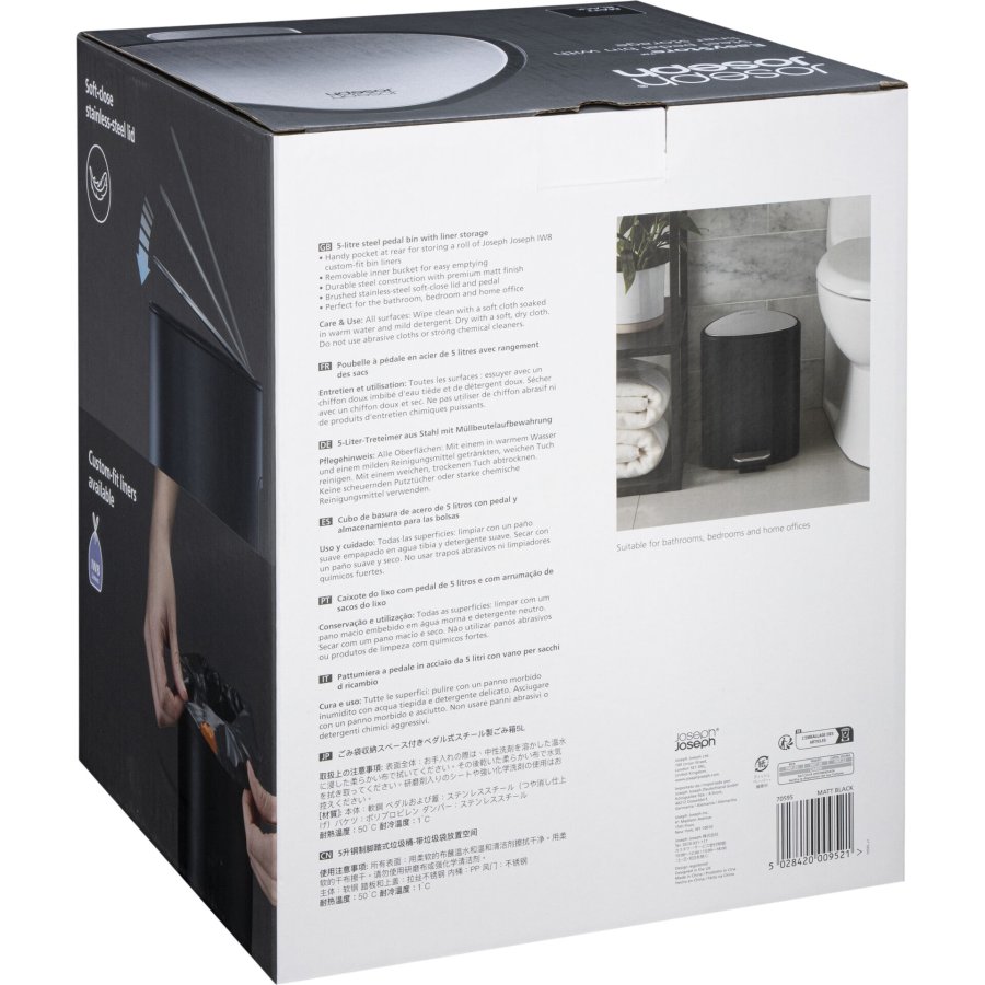 Joseph Joseph EasyStore 5L Matt Black Pedal Bin #2