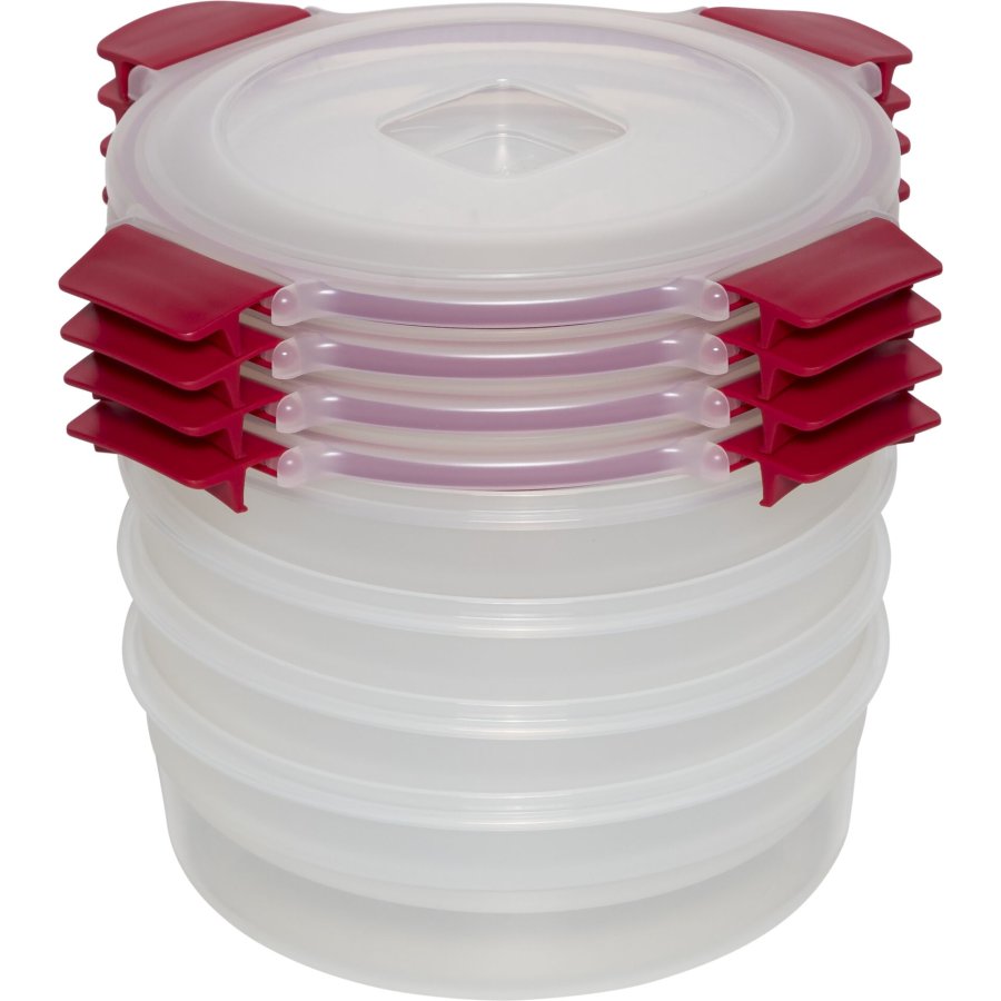 Joseph Joseph Nest Lock 4-Piece Red 1L Round Food Container Set #3