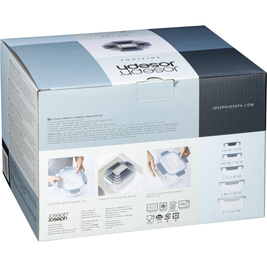 Joseph Joseph Nest Lock 5-piece Blue Food Container Set-Editions #2