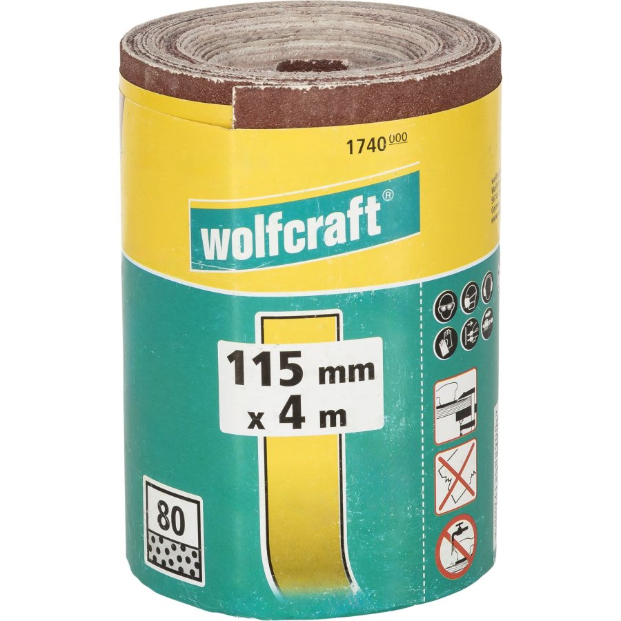 Wolfcraft Rolle Schleifpapier Körnung 80, 4 m x 115 mm #1