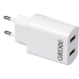 10x1 Grixx Power Adapter 220V Dual USB A White #2
