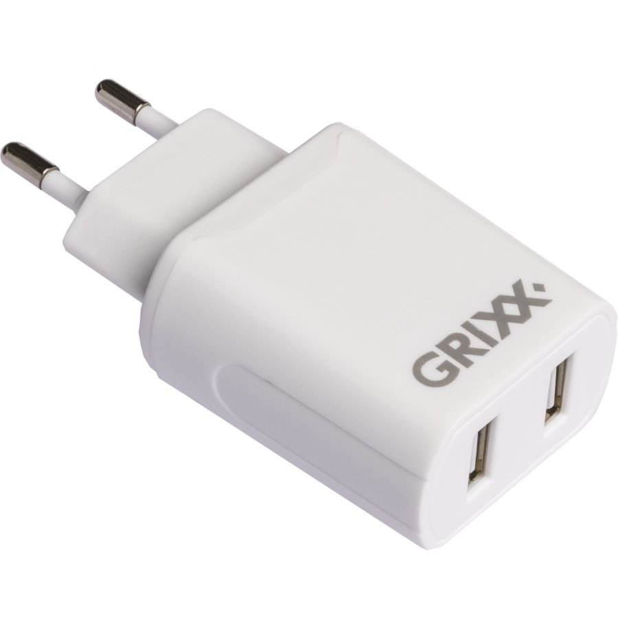 10x1 Grixx Power Adapter 220V Dual USB A White #3