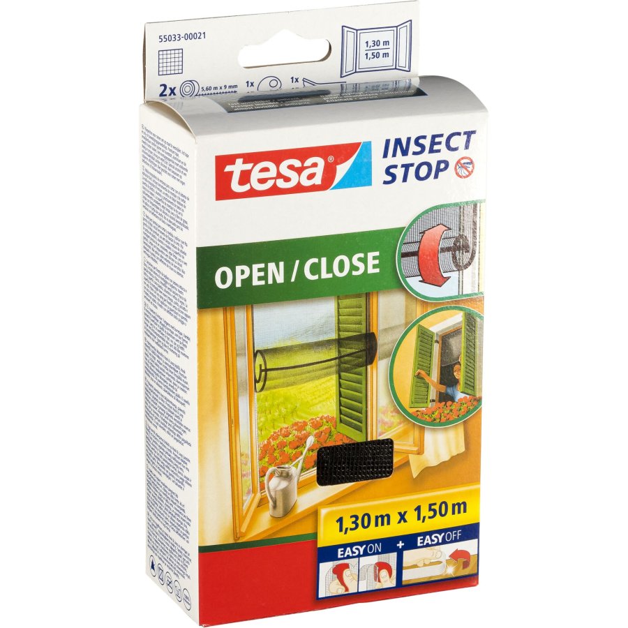 Tesa Insect Stop open/close 1,3x1,5m black Hook & Loop #1