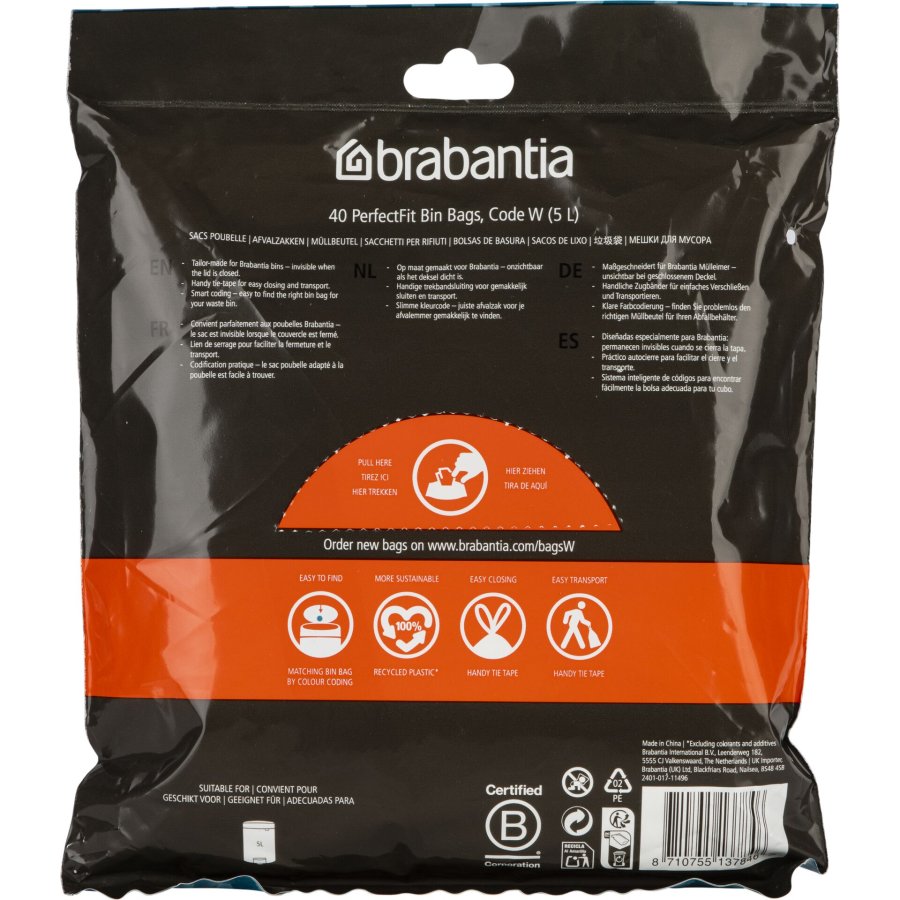 Brabantia PerfectFit Trash Bag NewIcon, Code W (5 Liter) #2