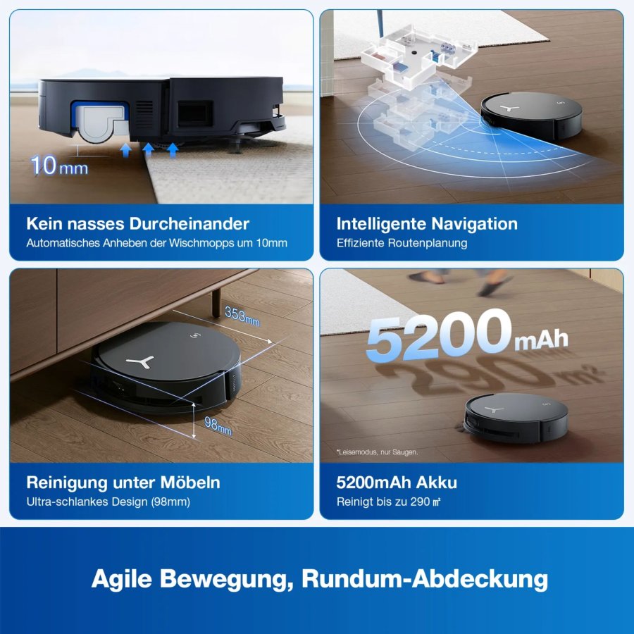 ECOVACS X8 OMNI Black Saug-Wischroboter #8