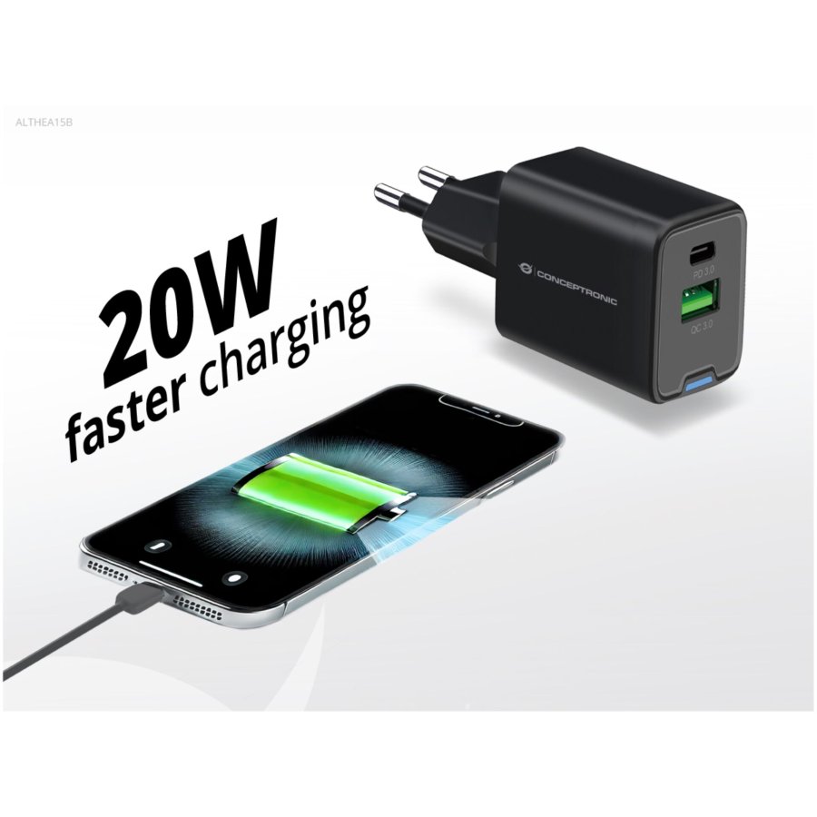 Conceptronic ALTHEA15B 2-Port 20W GaN USB PD Charger #7