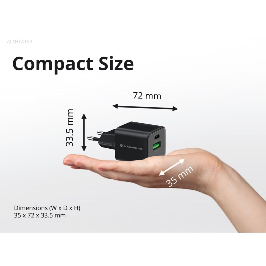 Conceptronic ALTHEA15B 2-Port 20W GaN USB PD Charger #8