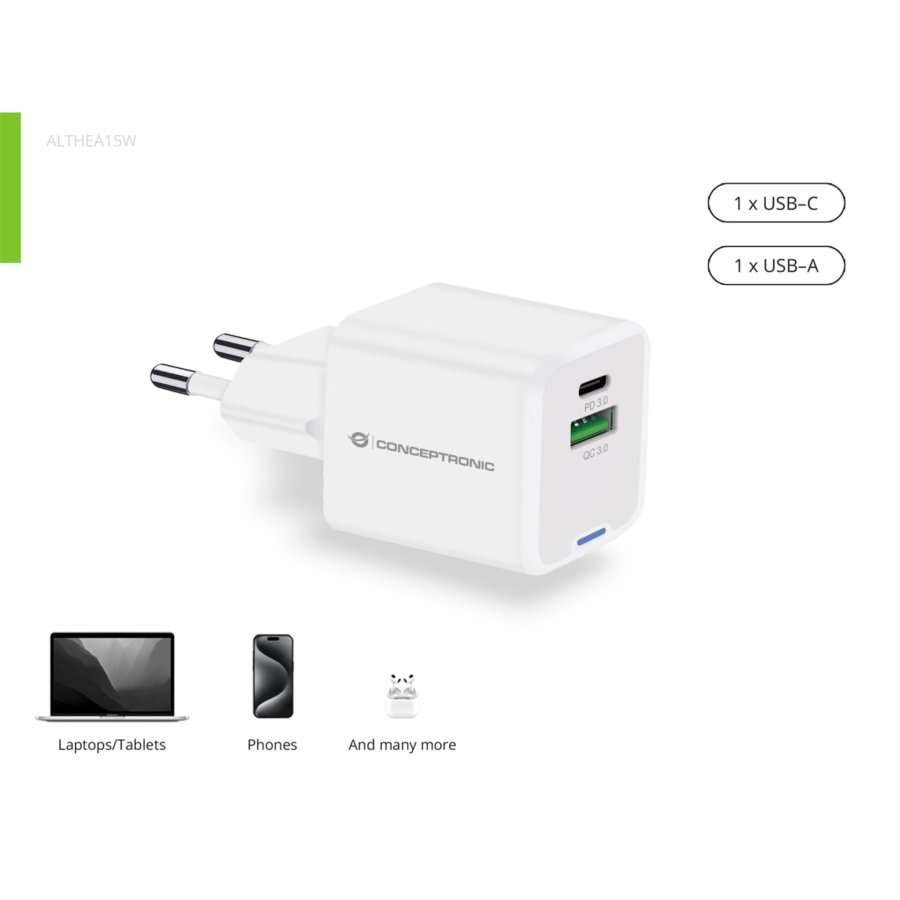 Conceptronic ALTHEA15W 2-Port 20W GaN USB PD Charger #4