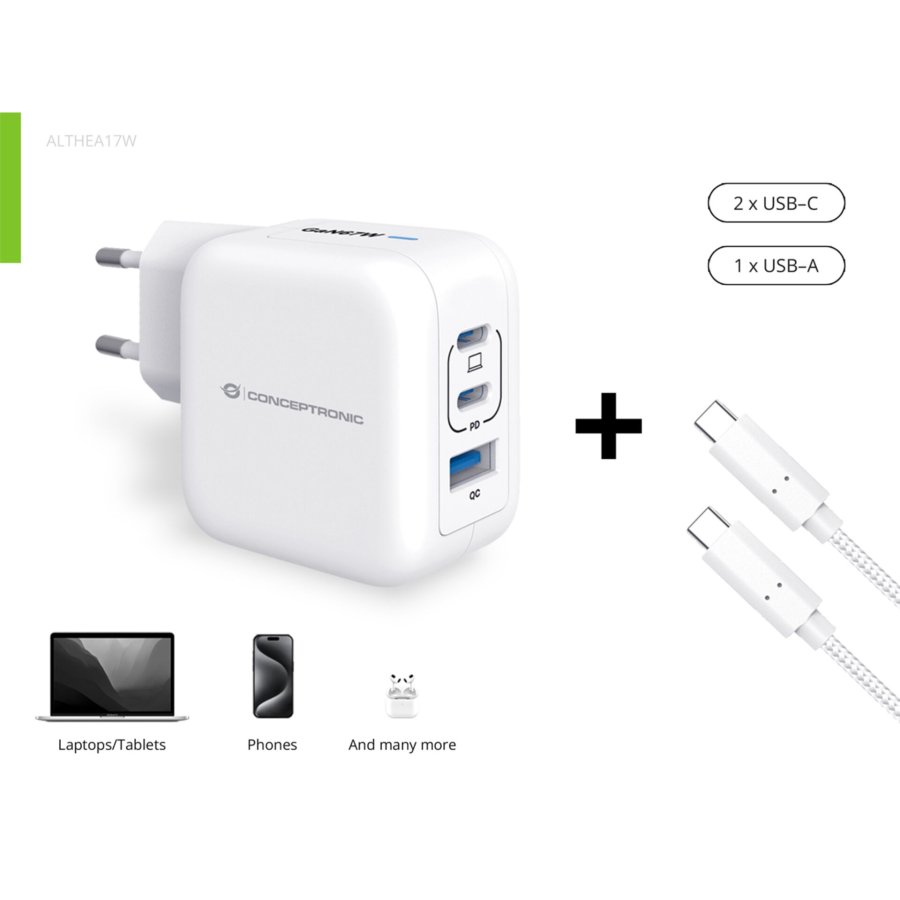 Conceptronic ALTHEA17W 3-Port 67W GaN USB PD Charger #2