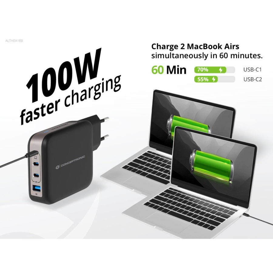 Conceptronic ALTHEA18B 4-Port 100W GaN USB PD Charger #6