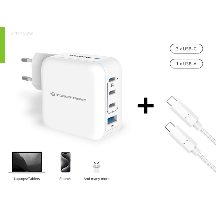Conceptronic ALTHEA18W 4-Port 100W GaN USB PD Charger #2