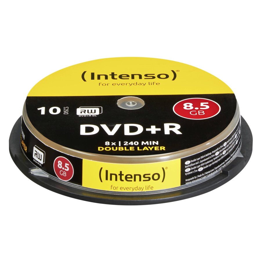 1x10 Intenso DVD+R 8,5GB 8x Speed, Double Layer Cakebox #1