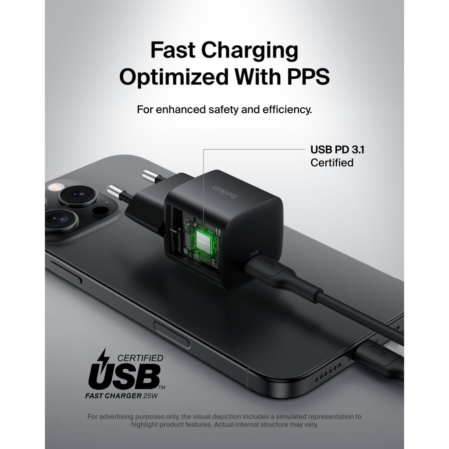 Belkin BOOST Charge 25W USB-C sw Lad.PD/PPS 1m K. WCA012kq1MBK-B6 #7