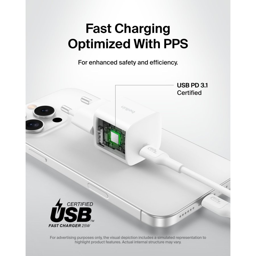 Belkin BOOST Charge 25W USB-C ws Lad.PD/PPS 1m K. WCA012kq1MWH-B6 #7