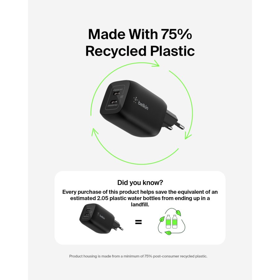 Belkin Gaming USB-C Ladegerät 65 Watt, GaN schwarz  ENA007kqBK #13