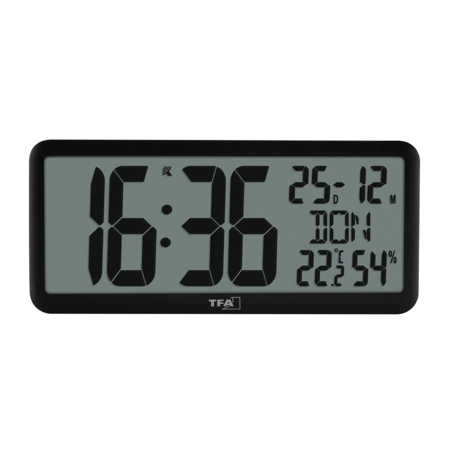 TFA 60.4525.01   schwarz Digitale Funkuhr mit Raumklima #2