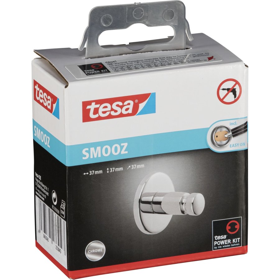 Tesa Smooz Klebehaken 40318 verchromt, rundes Design #1