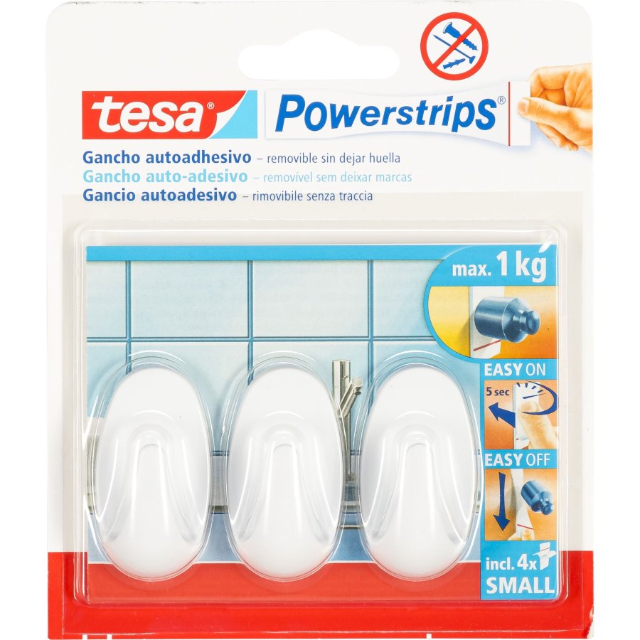 Tesa Powerstrips Haken 57533 oval weiß #1