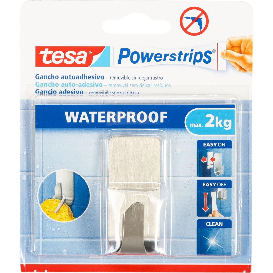 Tesa Powerstrips Haken 59707 Waterproof Zoom Metall 2kg #1