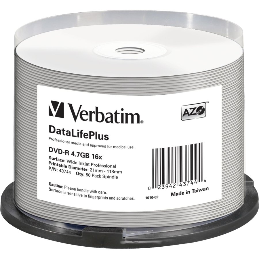 1x50 Verbatim DVD-R 4,7GB 16x wide printable NON-ID #1