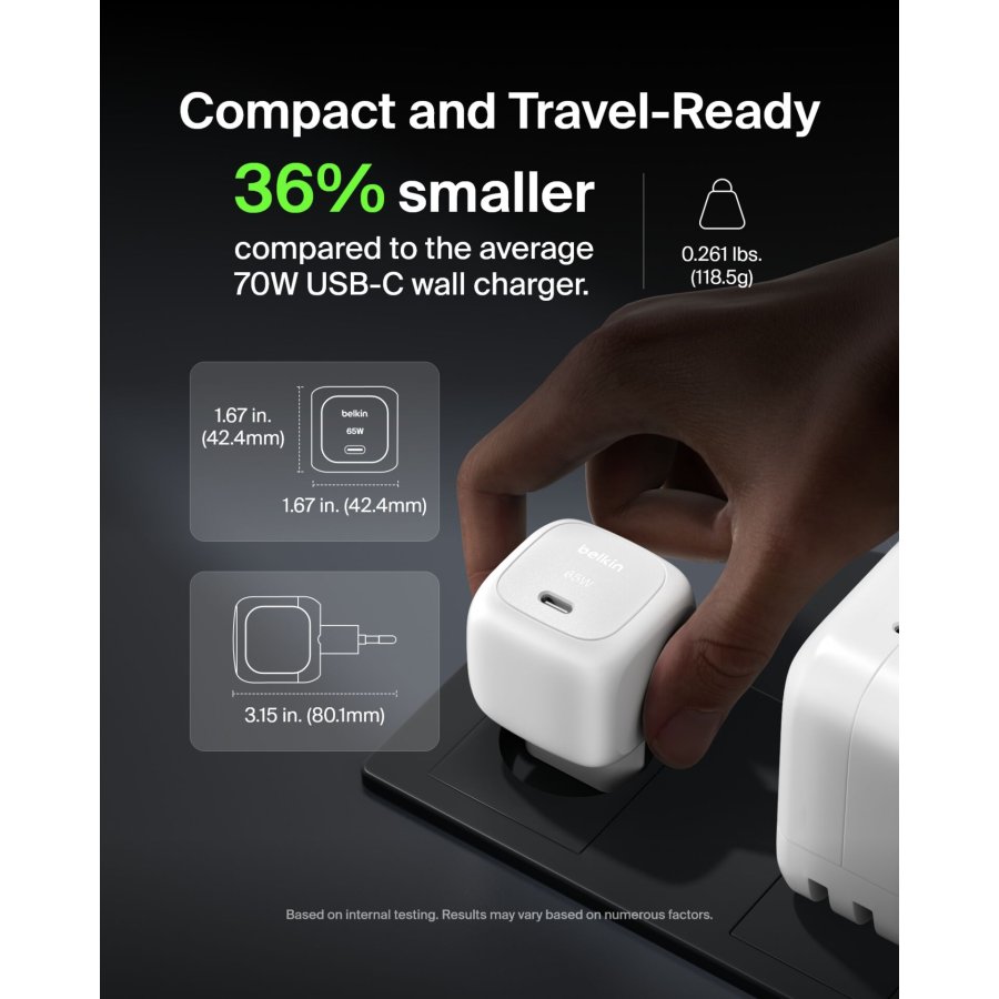 Belkin BOOST Charge 65W USB-C Ladegerät PD und PPS  WCA011kqWH #3