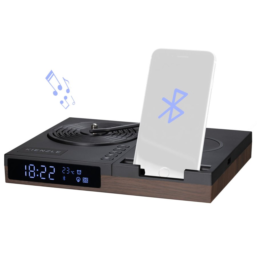 KIENZLE Alarm Clock wireless charging station BT Speaker #8