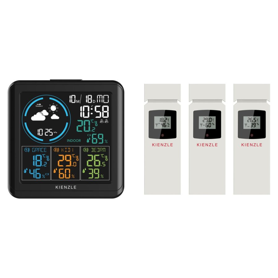 KIENZLE Radio DCF Weather Station with 3 outdoor sensors #1