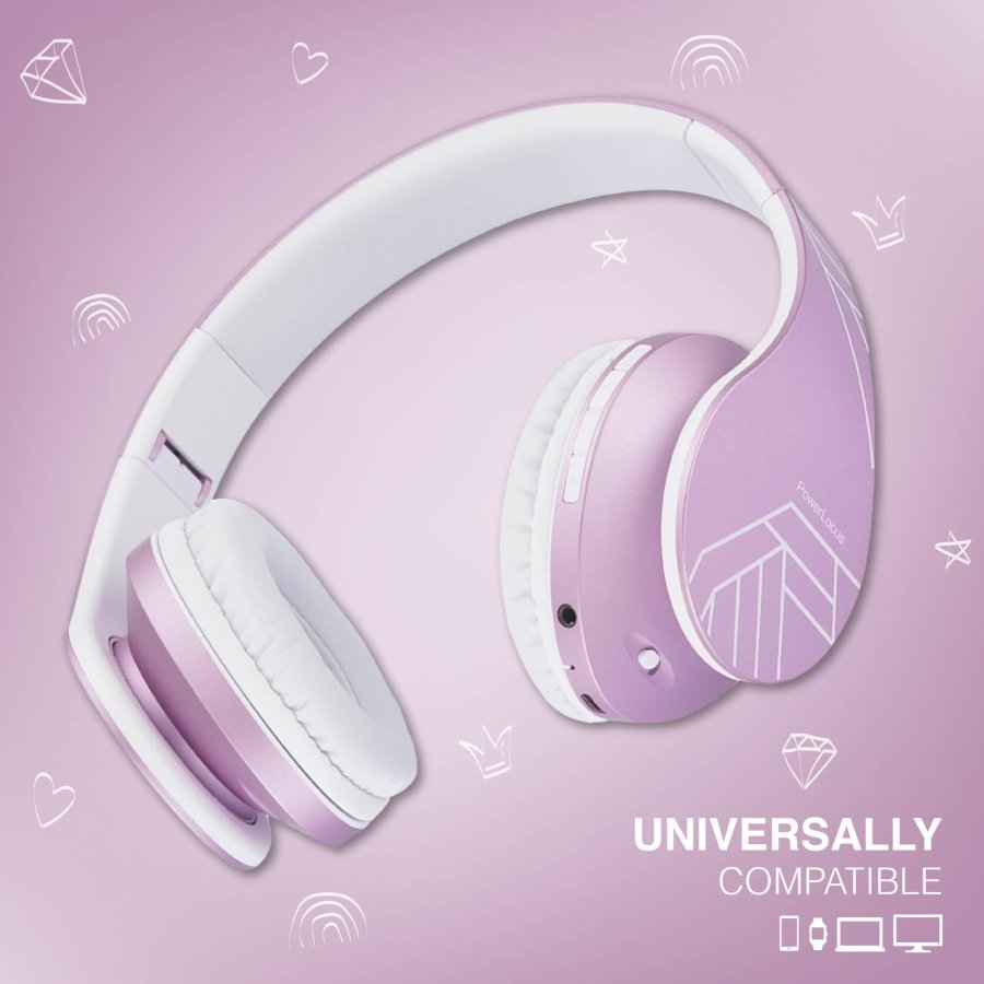 PowerLocus P2 Kids Headphones purple/white #3