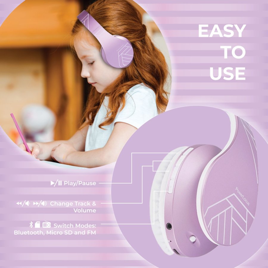 PowerLocus P2 Kids Headphones purple/white #7