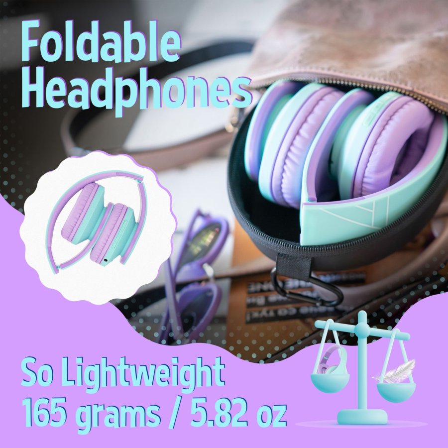 PowerLocus P2 Kids Headphones turquoise/purple #6