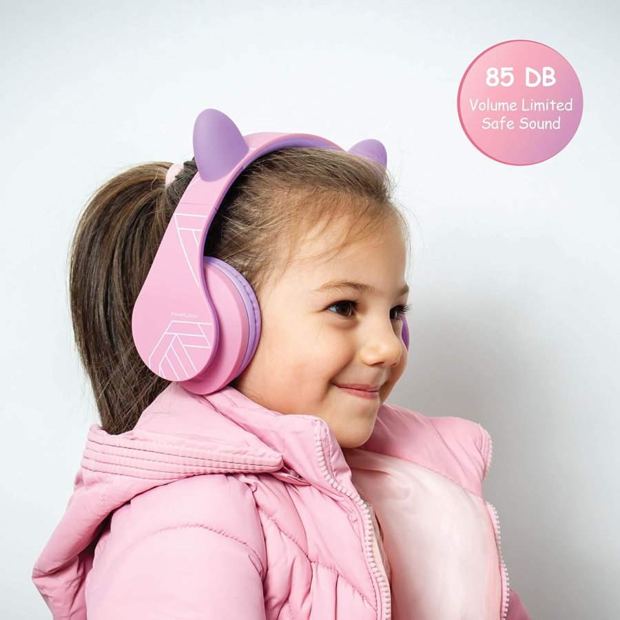 PowerLocus P2 Kids Headphones purple/pink with Ears #7