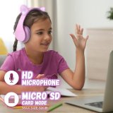 PowerLocus P2 Kids Headphones purple/pink with Ears #8
