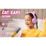 PowerLocus P2 Kids Headphones purple/pink with Ears #14