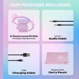 PowerLocus P2 Kids Headphones purple/pink with Ears #16