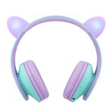 PowerLocus P2 Kids Headphones purple/turquoise with Ears #3