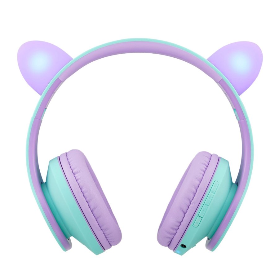 PowerLocus P2 Kids Headphones purple/turquoise with Ears #3