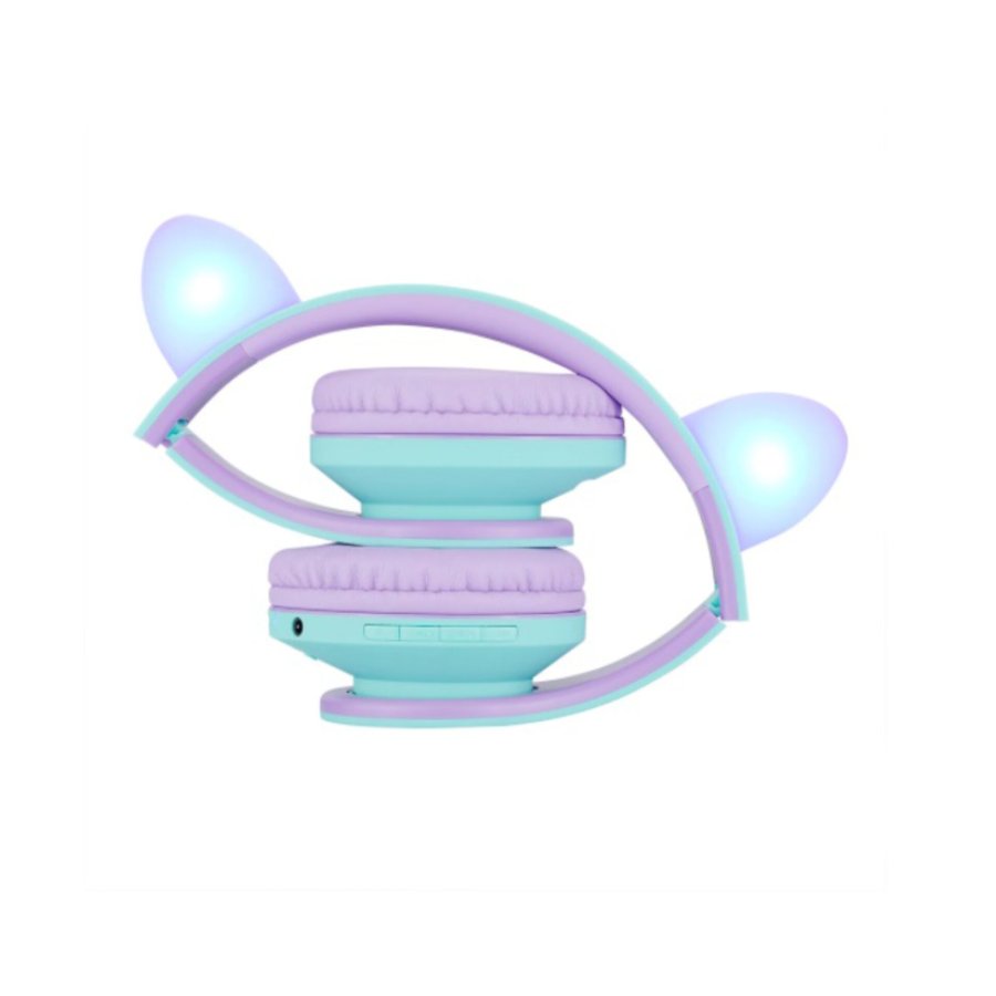 PowerLocus P2 Kids Headphones purple/turquoise with Ears #5