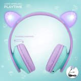 PowerLocus P2 Kids Headphones purple/turquoise with Ears #11