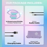 PowerLocus P2 Kids Headphones purple/turquoise with Ears #17