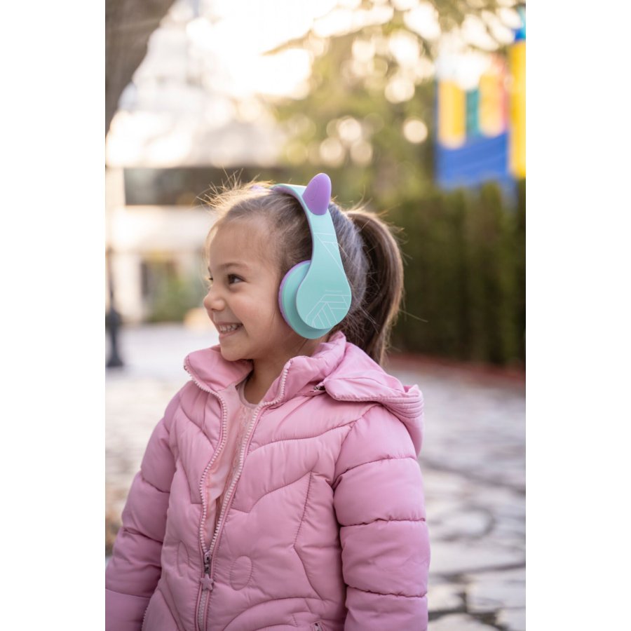 PowerLocus P2 Kids Headphones purple/turquoise with Ears #19