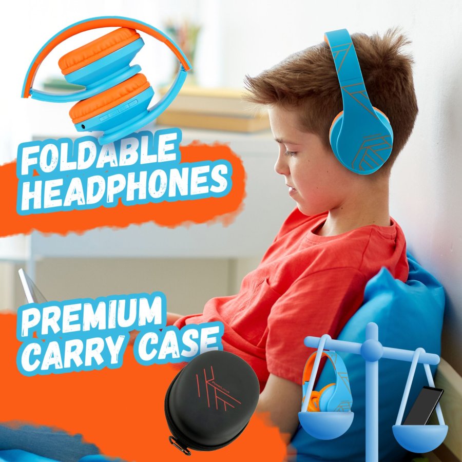 PowerLocus P2 Kids Headphones blue/orange #8