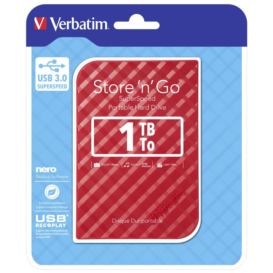 Verbatim Store n Go 2,5      1TB USB 3.0 red Gen 2          53203 #3