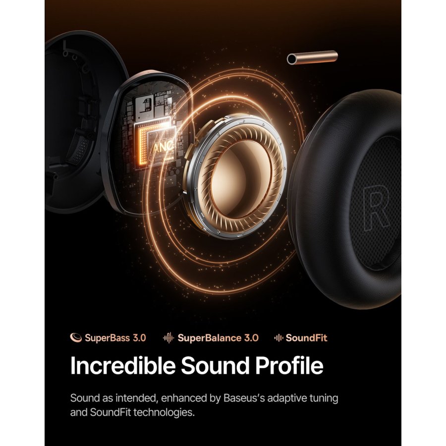 Baseus Inspire XH1 Wireless Noise Cancel Headphones Black #9