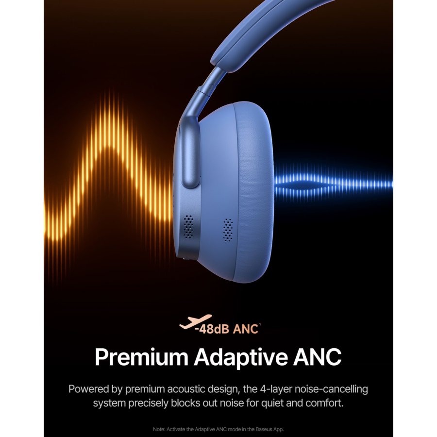 Baseus Inspire XH1 Wireless Noise Cancel Headphones Blue #9